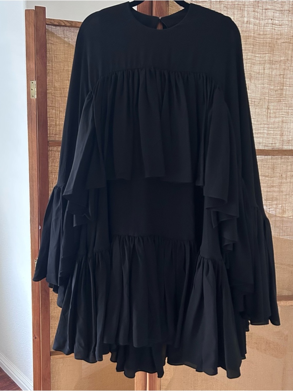Alexander McQueen Women's Black Ruffle Tiered Dress
